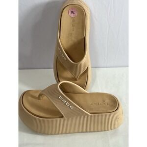 Sandals  Bebe Puffi Beige Slip- On Slide Thong Size 10